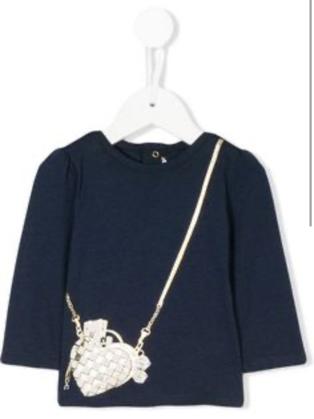 Little Marc Jacobs Navy Baby Top with Gold Snap Detail